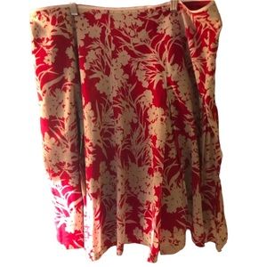 Banana Republic fit/flared red & tan skirt Size 14